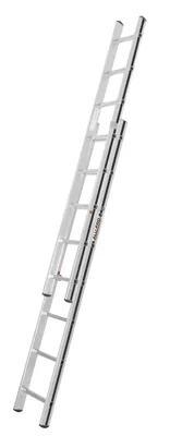 Produktbild von Hymer Alu Pro Schiebeleiter, zweiteilig, 2x8 Sprossen, Länge 2,29 / 3,97 m, Reichhöhe 4,88 m, Gewicht 7,9 kg