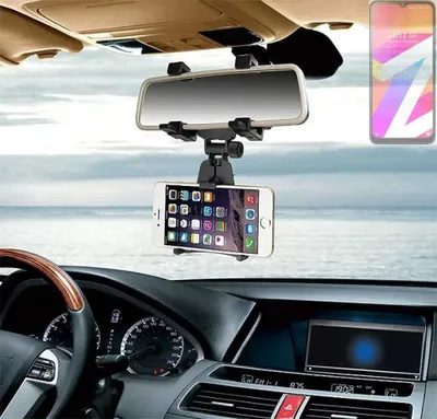 Produktbild von K-S-Trade Smartphone Halterung kompatibel mit Lava Z3 Pro Rückspiegel Halterung schwarz Auto Halterung KFZ Halter