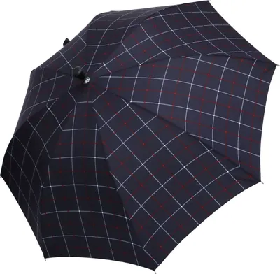 Produktbild von Gastrock Stepbrella Automatik-Stützschirm mit schwarzem Fritz-Griff- Karo, Blau