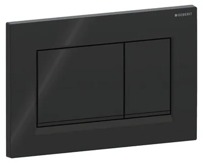 Produktbild von Geberit Sigma20 Betätigungsplatte, eckig, 2-Mengen-Spülung schwarz glänzend / schwarz matt