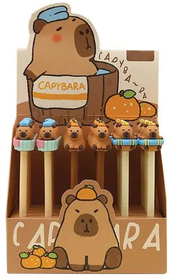 Produktbild von Centrum Gelstift Set löschbar Capybara 36 Stück blau schreibend