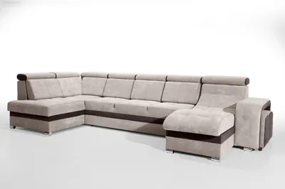 Zdjęcie produktu dla Robin Milan sofa narożna z funkcją spania 2X pojemnik na pościel 7X zagłówki 2X taboret Sofa Sofa w kształcie litery L Wolnostojąca sofa narożna Meble do salonu Krajobraz salonu Brązowy