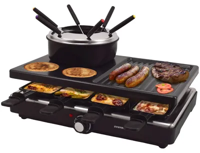 Obrázok produktu pre Sada na raclette a fondue pre 8 osôb | 1400 W | S nepriľnavým povrchom - Flawil