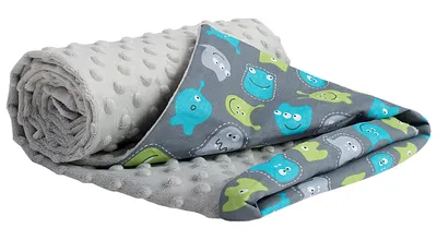 Immagine prodotto di Coperta per neonati in cotone, 75x100, creature con minky grigio