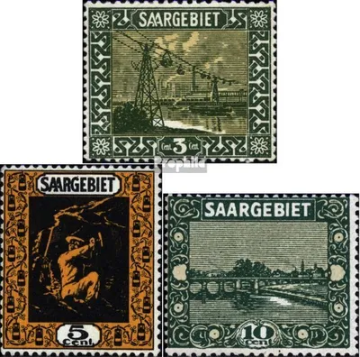 Produktbild von Briefmarken Saarland 1922 Mi 84-86 mit Falz Landschaftsbilder (III)