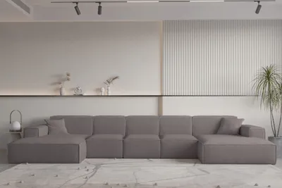 Produktbild von Wohnlandschaft U-Form CELES PREMIUM XL in Stoff Ascot Bukla Taupe