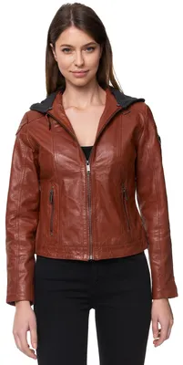 Produktbild von Tazzio Damen Lederjacke F503 (Cognac, M)