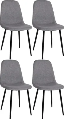 Produktbild von DELUKE® Esszimmerstühle 4er Set MOVI - Grau Stoff, Metall | 88x44x51cm | Strapazierfähiger & pflegeleichter Bezug | Esszimmerstuhl Stuhl Esszimmer Küchenstühle Wohnzimmerstühle