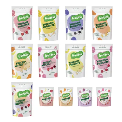 Produktbild von Gefriergetrocknete Früchte FRUITESS Willkommens-Paket 13er-Pack,Knuspriger Fruchtsnack & Topping | Vegan Für Müsli, Joghurt, Desserts & Backen, 410g
