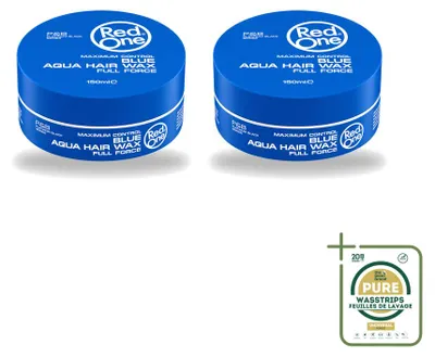 Produktbild von 2 x Red One Blue Aqua Haarwachs - Starker Halt und Glanz - 150 ml - Vorratspackung - 2 Stücke