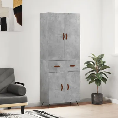 Produktbild von vidaXL Highboard Betongrau 69,5x34x180 cm Holzwerkstoff