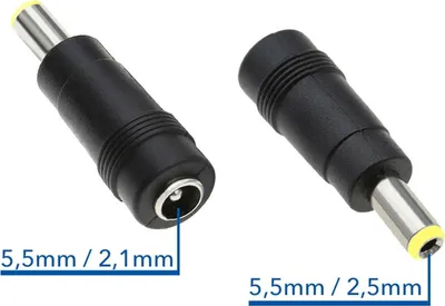 Produktbild von Netzteil Adapter Stecker / Buchse Stecker 5,5/2,5mm auf Buchse 5,5/2,1mm
