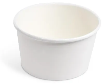 Produktbild von 150x Papierbecher Feinkostbecher Eisbecher rund weiß 350 ml Ø 11,5 cm