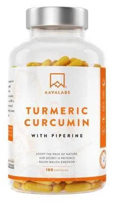 Produktbild von Aavalabs Curcumin+Piperin vegan Kapseln 180 St