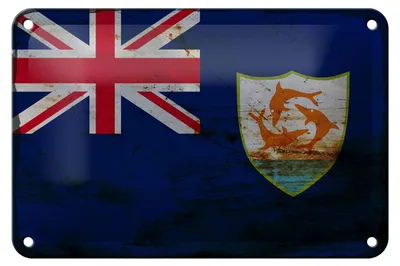 Produktbild von Blechschild Flagge Anguillas 18x12cm Flag of Anguilla Rost