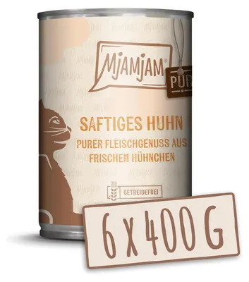 Produktbild von MjAMjAM Purer Fleischgenuss - saftiges Hühnchen pur, Adult, jede Rasse, Huhn, 400 g, Getreidefrei