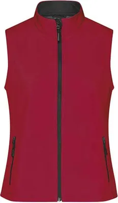 Produktbild von James+Nicholson JN1127 | Damen Promo Softshell Vest / Wasserabweisend, winddicht - Farbe: Red/Black - Größe: M
