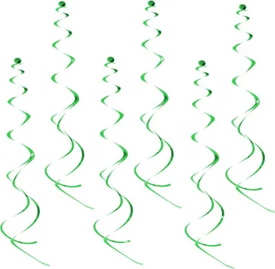 Produktbild von Oblique Unique 6 Wirbel Spiral Deckenhänger Girlande mit Spiegeleffekt - grün