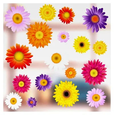Produktbild von Blumen-Fensteraufkleber - 18 farbenfrohe Blumen-Sticker mit statischer Haftung für Fenster und Glastüren
