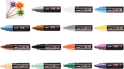 Produktbild von POSCA uni PC-8K, 1 Stück(e), Grau, Meißel, Schwarz, Grau, 8 mm, Tinte auf Wasserbasis