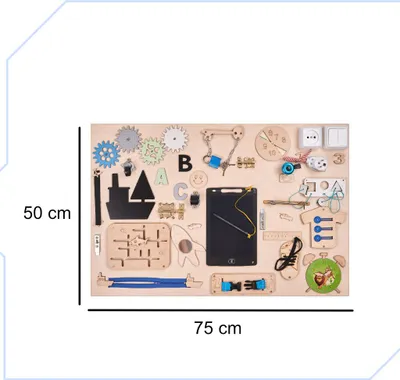 Zdjęcie produktu dla Drewniana tablica do manipulacji sensorycznej 75x50cm