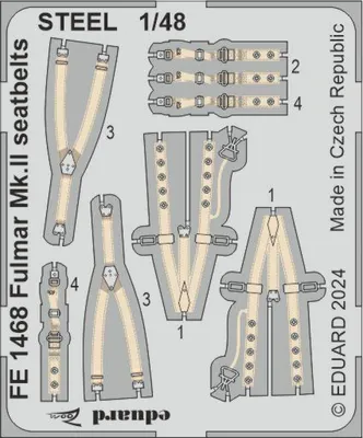 Produktbild von Eduard Accessories FE1468 - 1:48 Fulmar Mk.II seatbelts STEEL - Neu