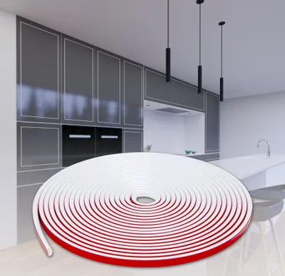 Produktbild von HEXIMO flexible Zierleiste selbstklebend Weiß PVC - 10 Meter 12x6mm abziehen & aufkleben DIY - Oberflächen Dekostreifen Wandkante Spiegel Rahmen Türen Möbel (10M SFL-1 Weiß)