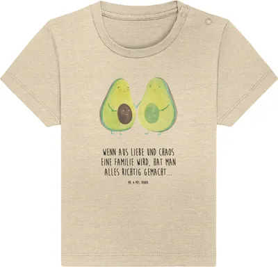 Produktbild von Mr. & Mrs. Panda  T-Shirt Avocado Pärchen 24. - 36. Monat - Natural Raw - Geschenk, Kleinkind Shirt, Familie, Geburt, Babyshirt, Kinder, Liebe, Baby Baumwollshirt