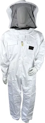 Produktbild von Imker Overall Imkerschutzanzug Imkeranzug Basic mit integrierten Schleier weiß mit Reißverschluss Größe XL