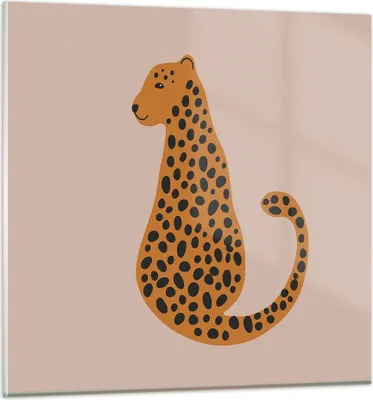 Produktbild von Bilder auf glas - Einteilig - Panther Grafik Leopard - 40x40cm - Glasbilder - Wandbilder - Bilder - zum Aufhängen bereit - Wanddekoration aus Glas - Glas Bilder - Wandbild auf Glas - GAC40x40-4893