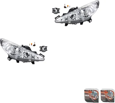 Immagine prodotto di Johns, set di fari + Osram Night Breaker Laser adatto per Peugeot 207 02/06- 8200074008 6202E1 00006202E1 6710027 0000620639 620639 0000620662