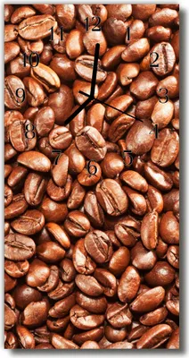 Produktbild von Tulup Glasuhr Wanduhr Küchenuhr Echt-Glas 30x60 Kaffeebohnen Braun