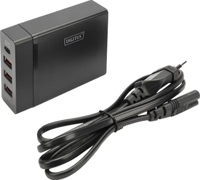 Immagine prodotto di Caricabatterie DIGITUS 72W 4 porte 3x USB-A 1x USB-C nero