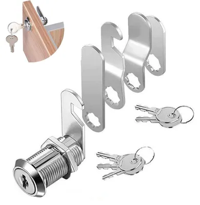 Zdjęcie produktu dla Zamek Hebelschloss – 16 mm – Zamek do szaf z 5 kluczami – Zamek do mebli – Zamek do szuflad – Zamek do skrzynek pocztowych – 5 zapadek – Do szaf/mebli