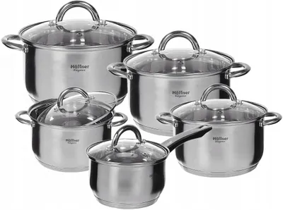 Produktbild von HOFFNER Elegance Kochtopfset Silber 10-teilig