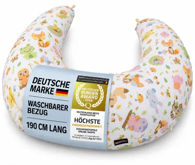 Produktbild von Smoothy Stillkissen & Seitenschläferkissen 155x30 cm – Schwangerschaftskissen mit Mikroperlen, waschbarer Baumwollbezug (Beige-Geblümt)