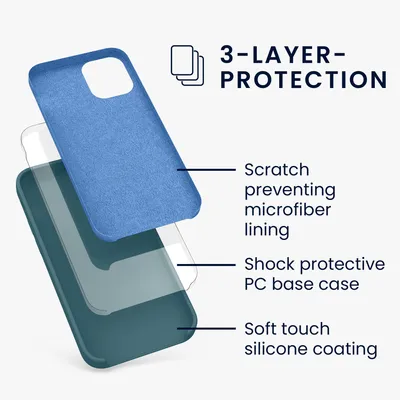 Produktbild von kwmobile Handyhülle für iPhone 12 mini Hülle, für iPhone 12 mini Case - Hülle Silikon - kabelloses Laden - Petrol matt