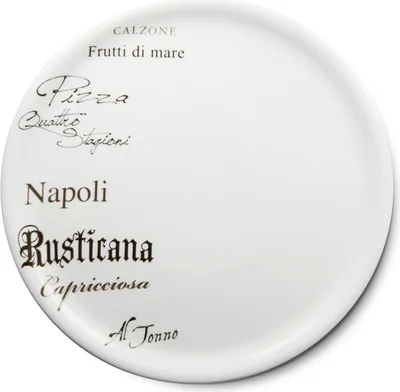 Produktbild von CreaTable - EUROPA GUSTOSO - Pizzateller 30,5 cm aus Porzellan mit SchriftNachbildung