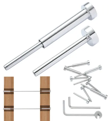 Obrázek produktu pro VEVOR sada 20 kusů neviditelných kabelových zábradlí T316 z nerezové oceli 1/8" neviditelný držák a koncovka s otočným šroubem pro kabelové zábradlí otočná svorka 1/8" pro dřevěné/kovové sloupky kování kabelového zábradlí stříbrná