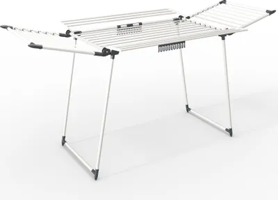 Produktbild von VOUNOT® Klappbar Wäscheständer Flügelwäscheständer mit Wäscheklammern,  175 x 92 x 106 cm, Weiß