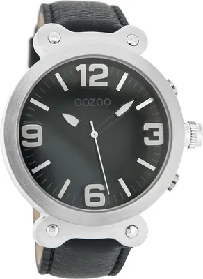 Produktbild von Oozoo Armbanduhr schwarz Leder Vintage Series Damen-Herren Analog-Quarzuhr UOC4158A