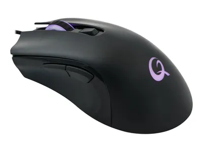 Produktbild von QPAD DX-120 RGB Gaming Maus, Optical Mouse mit optischem Sensor für FPS Spiele, 12.000 DPI, LED Beleuchtung, kabelgebunden (Wired), USB, Schwarz