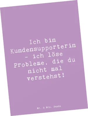 Produktbild von Mr. & Mrs. Panda einzelkarte Spruch Kundensupporterin Heldin - Lavendeltraum - Geschenk, Postkarte, Beruf, Ansichtskarte, Hilfsbereitschaft, Kommunikation, Kunstkarten