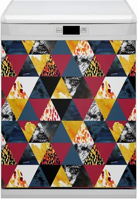 Produktbild von Magnet Folie für Geschirrspüler Magnete  Geschirrspüle Magnet für Spülmaschine 60x80 cm Nachbildung - Mosaikdreiecke