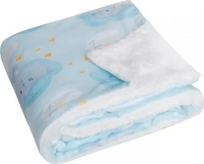 Produktbild von Baby Kinder Kuscheldecke Velboa / Sherpa - Hase - 80x100 cm Schmusedecke Babydecke