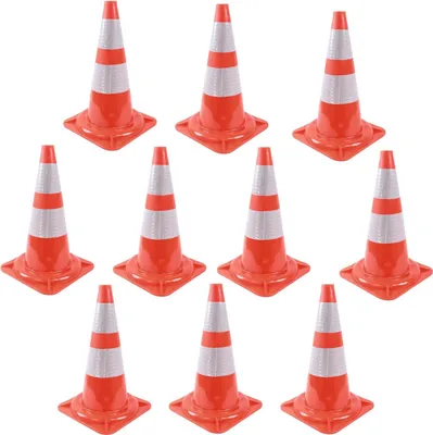 Produktbild von 10x Verkehrskegel Warnleitkegel Verkehrsleitkegel Leitkegel Markierungskegel Pylone Warnkegel
