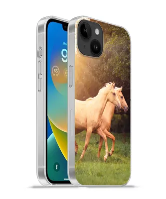 Produktbild von MuchoWow® Handyhülle Schutzhülle Hülle für Apple iPhone 14 Plus - Soft case Pferde - Wald - Sonne Silikon Softcase Handy Hülle - Abbildung