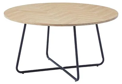 Produktbild von HOME DELUXE - Couchtisch Rund NOVARA 88 x 47 cm- Fishbone Oak | Sofatisch, Wohnzimmertisch, Wohnzimmer