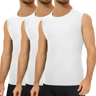 Produktbild von Falechay 3er Pack Unterhemd Herren Tank Top Ärmelloses Unterhemden Weiß L – 3*weiß