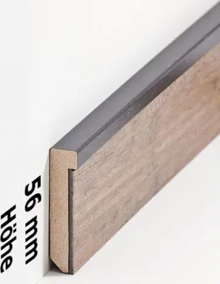 Produktbild von Sockelleiste MDF 13 x 56 x 2500 mm Schwarz MDF-Kern foliert Fußleiste für Vinylboden by PROVISTON 62.5 Meter | 25 Stück